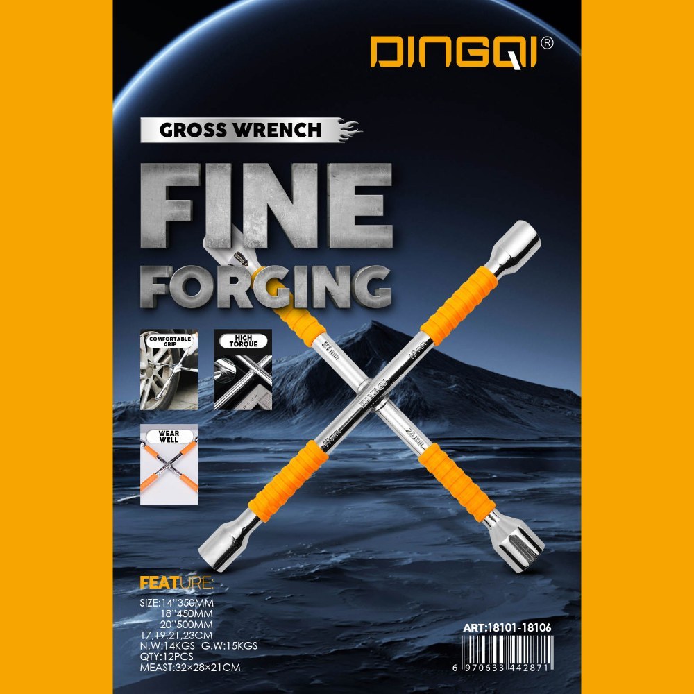 Strong & Durable 4-Way Cross Wrench 18'