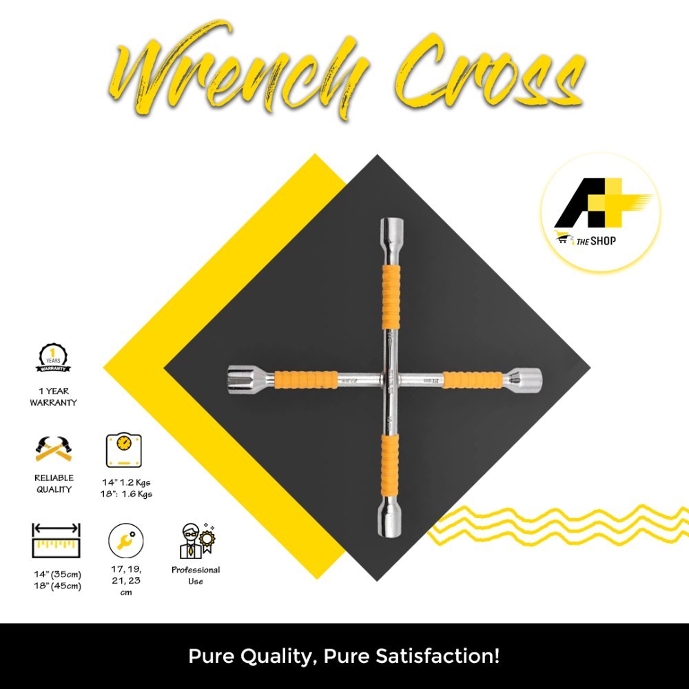 Strong & Durable 4-Way Cross Wrench 18'