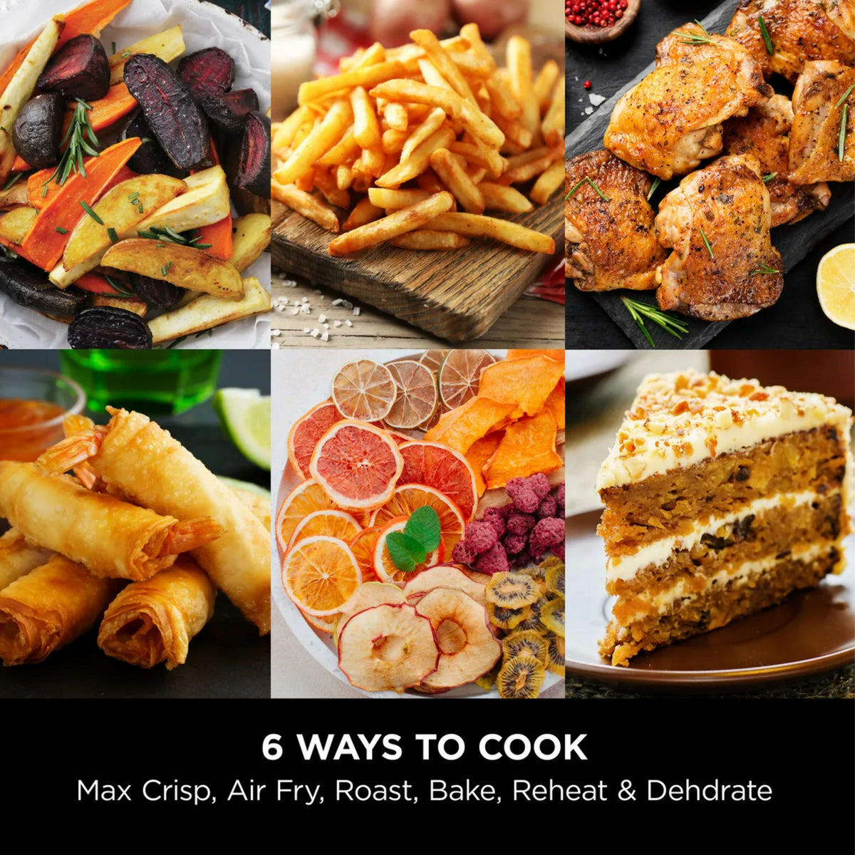 Ninja Air Fryer MAX PRO, 6.2L, Large Square Single Drawer, Roast, Bake, Air Fry, Family Size, Digital, Non-Stick, Dishwasher Safe Basket & Crisper Plate, Black, AF180ME