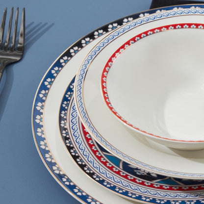 Karaca Elegance Bone Ancient Premium 24-Piece Bone Porcelain Dinner Set for 6 People - Timeless Elegant Collection, 153.09.01.1365