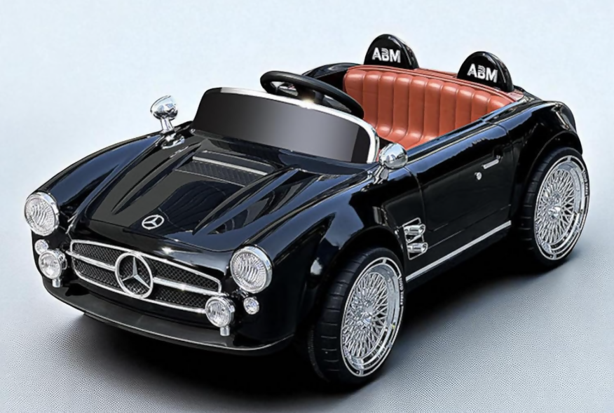 Mercedes-Benz Vintage Kids Ride-On Car – 12V Battery, Dual Motors, Remote Control, LED Lights & Music (Ages 1–6)