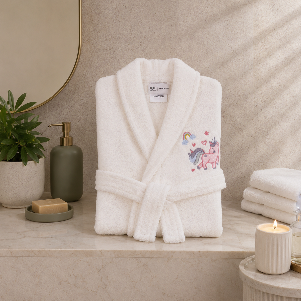 Karaca Home Digna 4-6 Years 100% Cotton Child Bathrobe, 200.16.01.0093