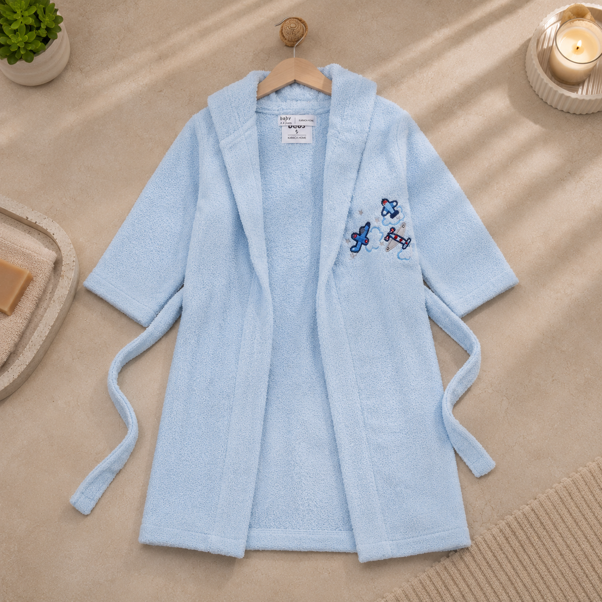 Karaca Home Airship 100% Cotton 4–6 Years Child Bathrobe, 200.16.01.0092