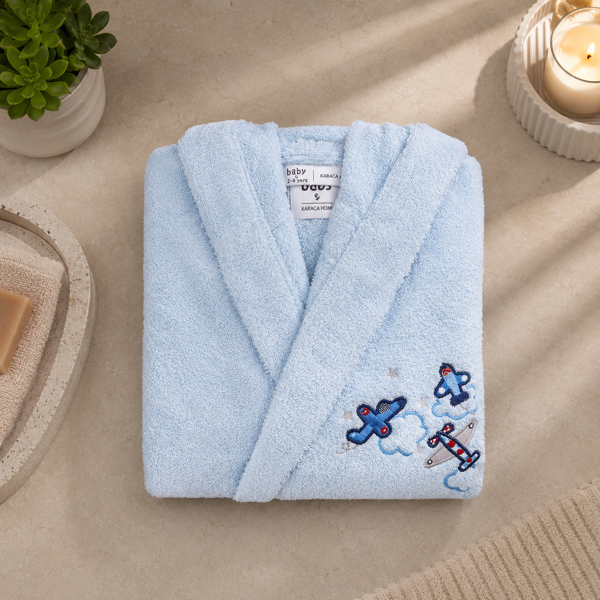Karaca Home Airship 100% Cotton 4–6 Years Child Bathrobe, 200.16.01.0092