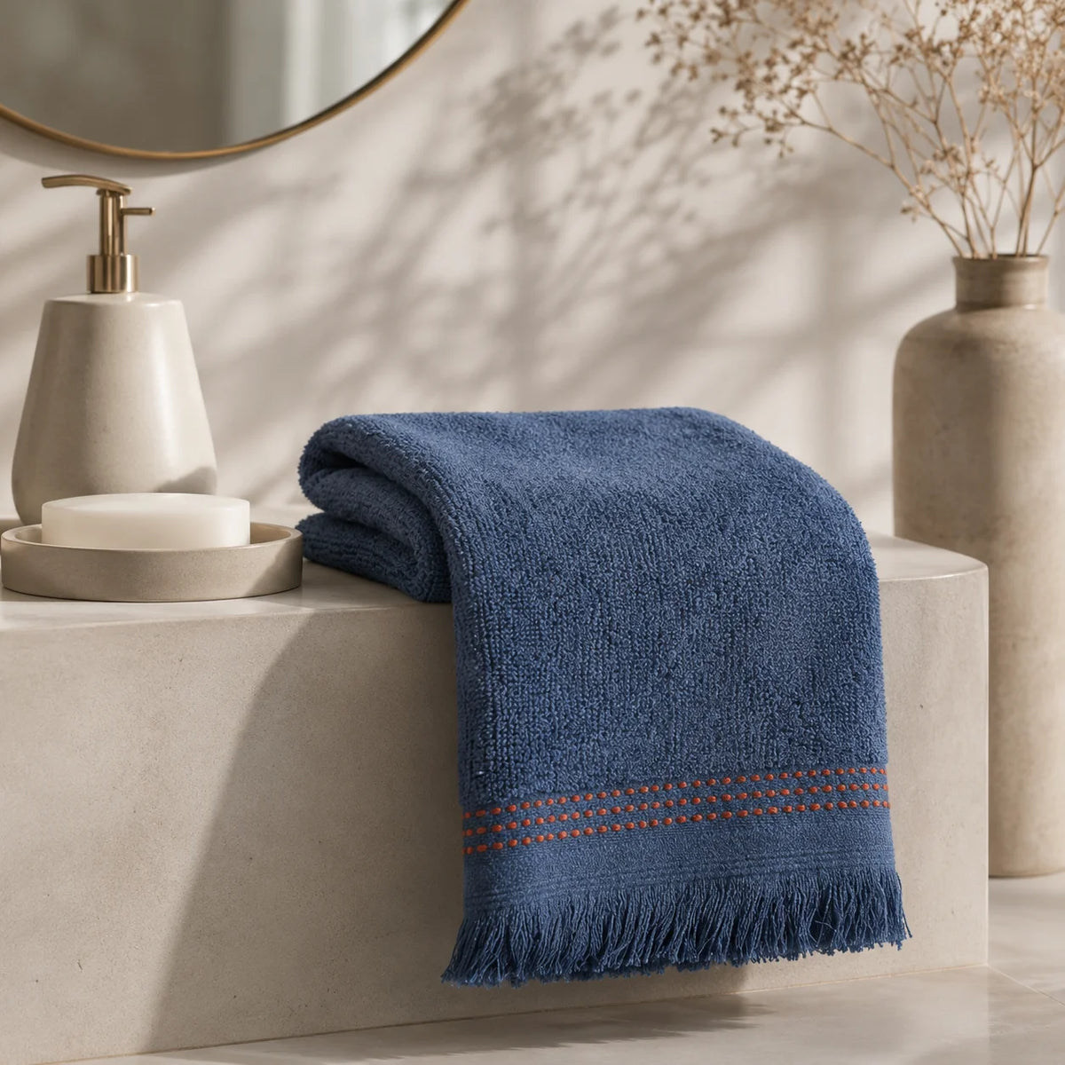 Karaca Home Softy 100% Cotton Appliqued Face Towel 50 x 90 cm, 200.19.01.0650