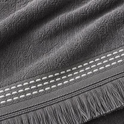 Karaca Home Softy 100% Cotton Appliqued Face Towel 50 x 90 cm – Grey, 200.19.01.0653