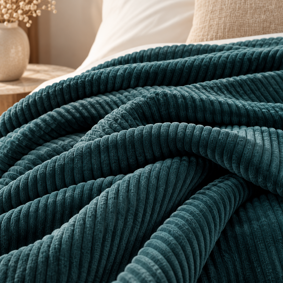 Karaca Home Joena Petrol Double Blanket 200 × 220 cm, 200.21.01.0129