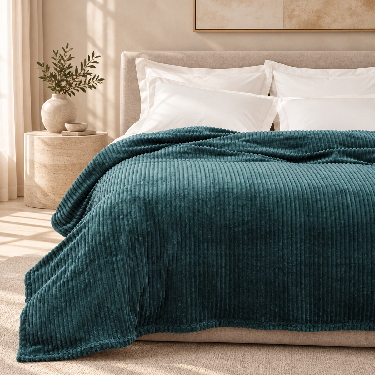 Karaca Home Joena Petrol Double Blanket 200 × 220 cm, 200.21.01.0129