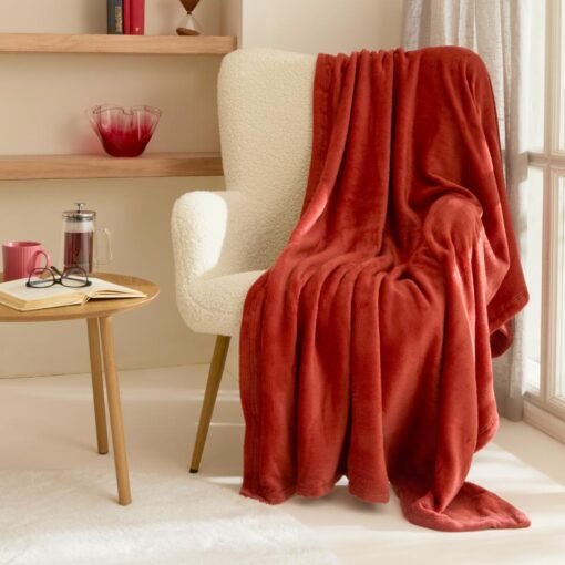 Karaca Home Fiona Welsoft TV Blanket 130 x 180 cm – Terracotta, 200.21.01.0277