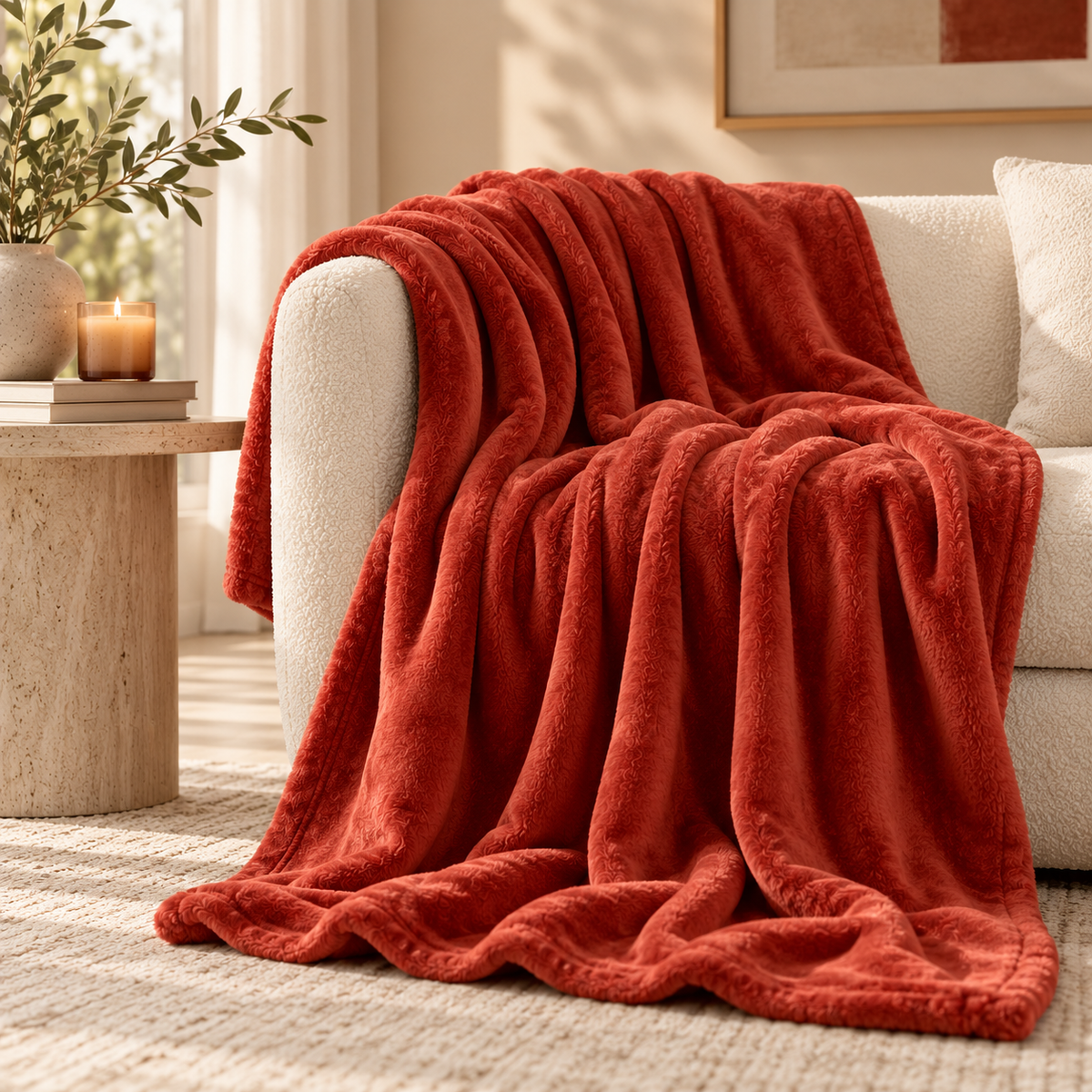 Karaca Home Fiona Welsoft TV Blanket 130 x 180 cm – Terracotta, 200.21.01.0277