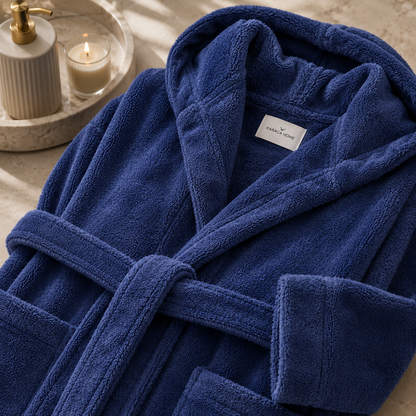 Karaca Home Motto 100% Cotton L/XL Bathrobe – Indigo, 200.21.01.0337