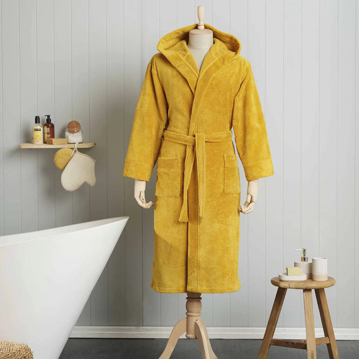 Karaca Home Motto Bathrobe 100% Cotton L/XL – Mustard, 200.21.01.0338