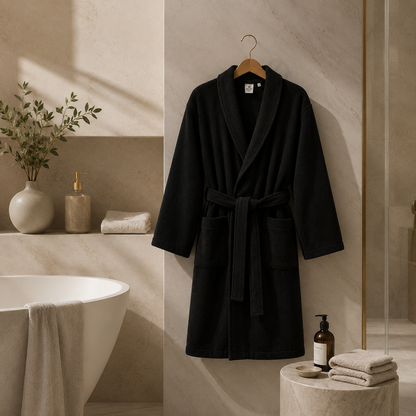 Karaca Home Istanbul 100% S/M Cotton Bathrobe – Black, 200.21.01.0645