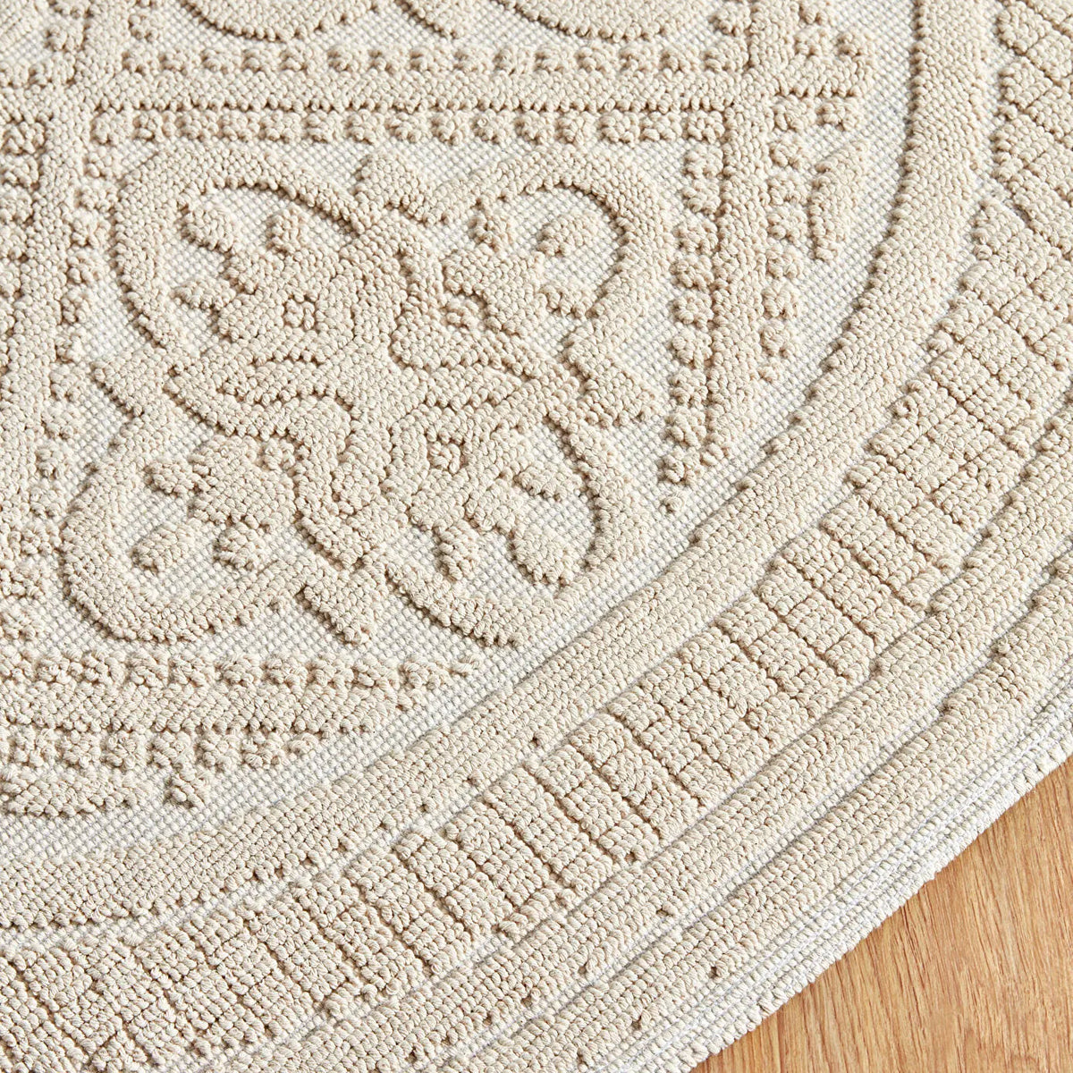 Karaca Home Vio Round Bath Mat 100 x 100 cm – Ecru, 200.22.02.0015