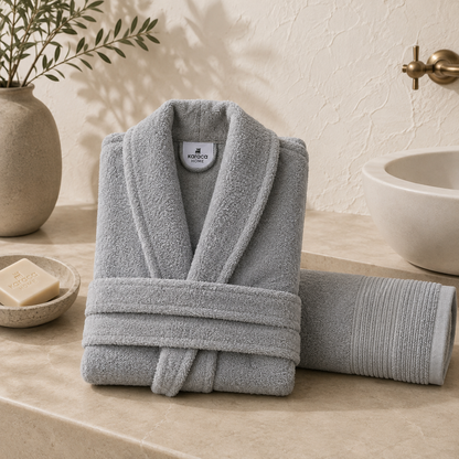 Karaca Home Lottie 100% Cotton Bathrobe Set - XL/XXL