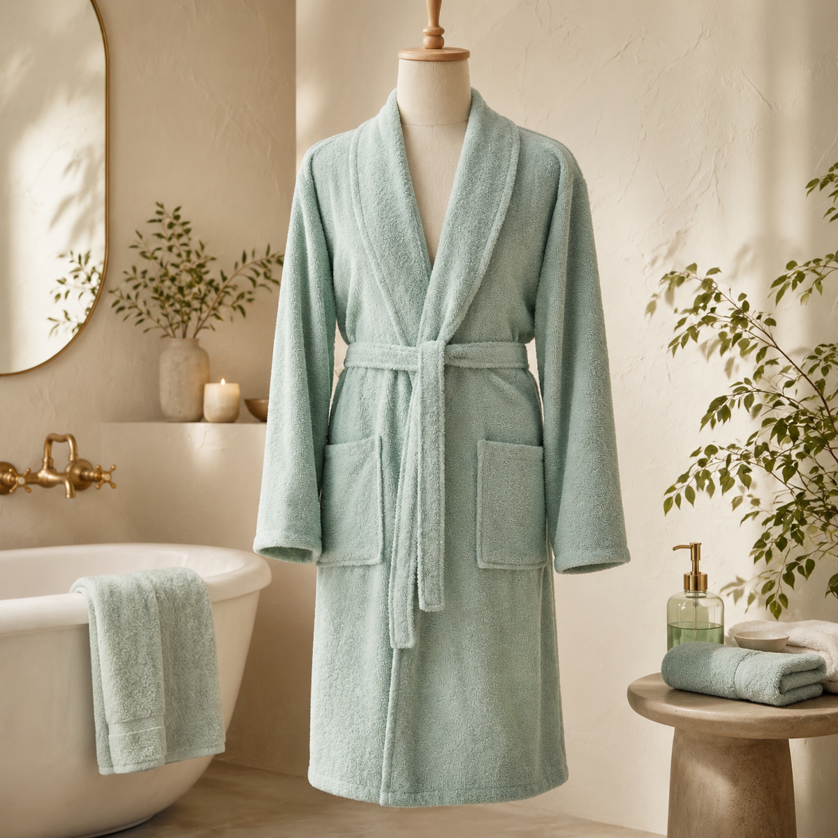 Karaca Home Lottie 100% Cotton Bathrobe Set - XL/XXL