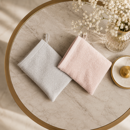 Karaca Home Ring Lace Luxury 9-Piece Family Bath Collection – Powder/Grey, 200.22.05.0176