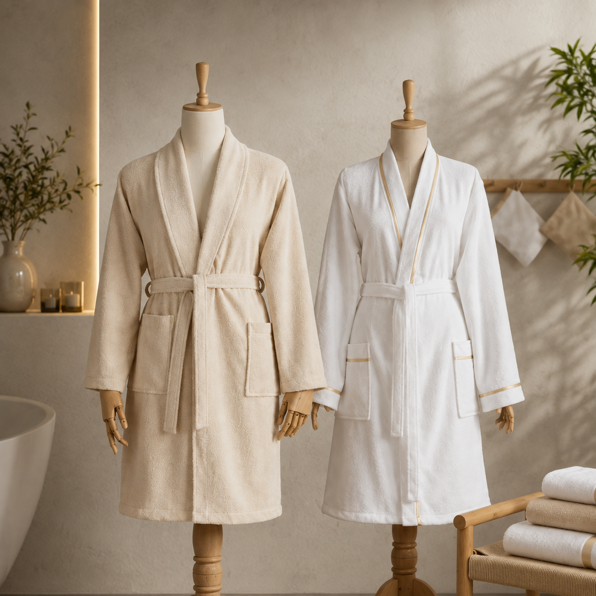 Karaca Home Glory Lurex 9-Piece Family Bathroom Set – White/Beige, 200.22.05.0177