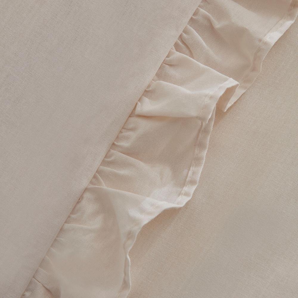 Karaca Home Pure Ruffle 100% Cotton King Size Duvet Cover Set - Ecru, 200.22.05.0298