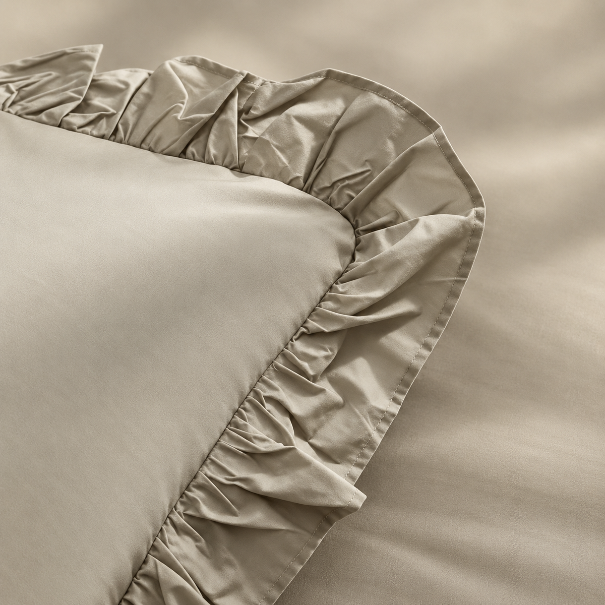 Karaca Home Pure Ruffle 100% Cotton King Size Duvet Cover Set – Sage, 200.22.05.0299