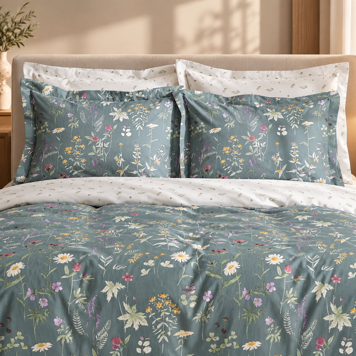 Karaca Home Evergreen 100% Cotton Single Duvet Cover Set 160x220 cm, 200.22.08.0009