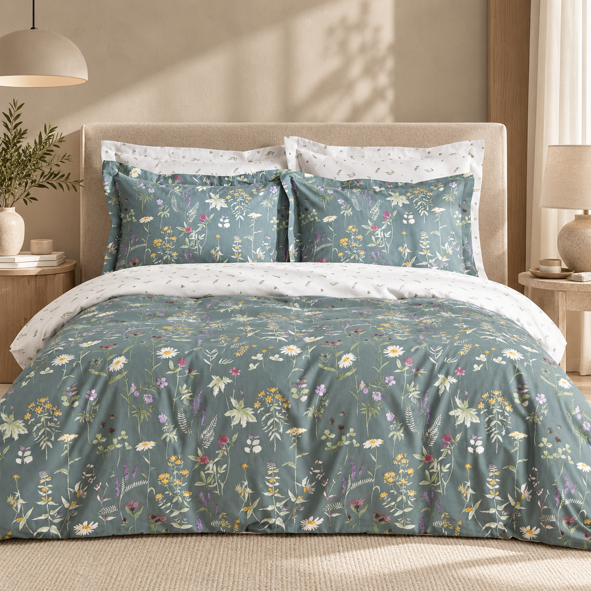 Karaca Home Evergreen 100% Cotton Single Duvet Cover Set 160x220 cm, 200.22.08.0009