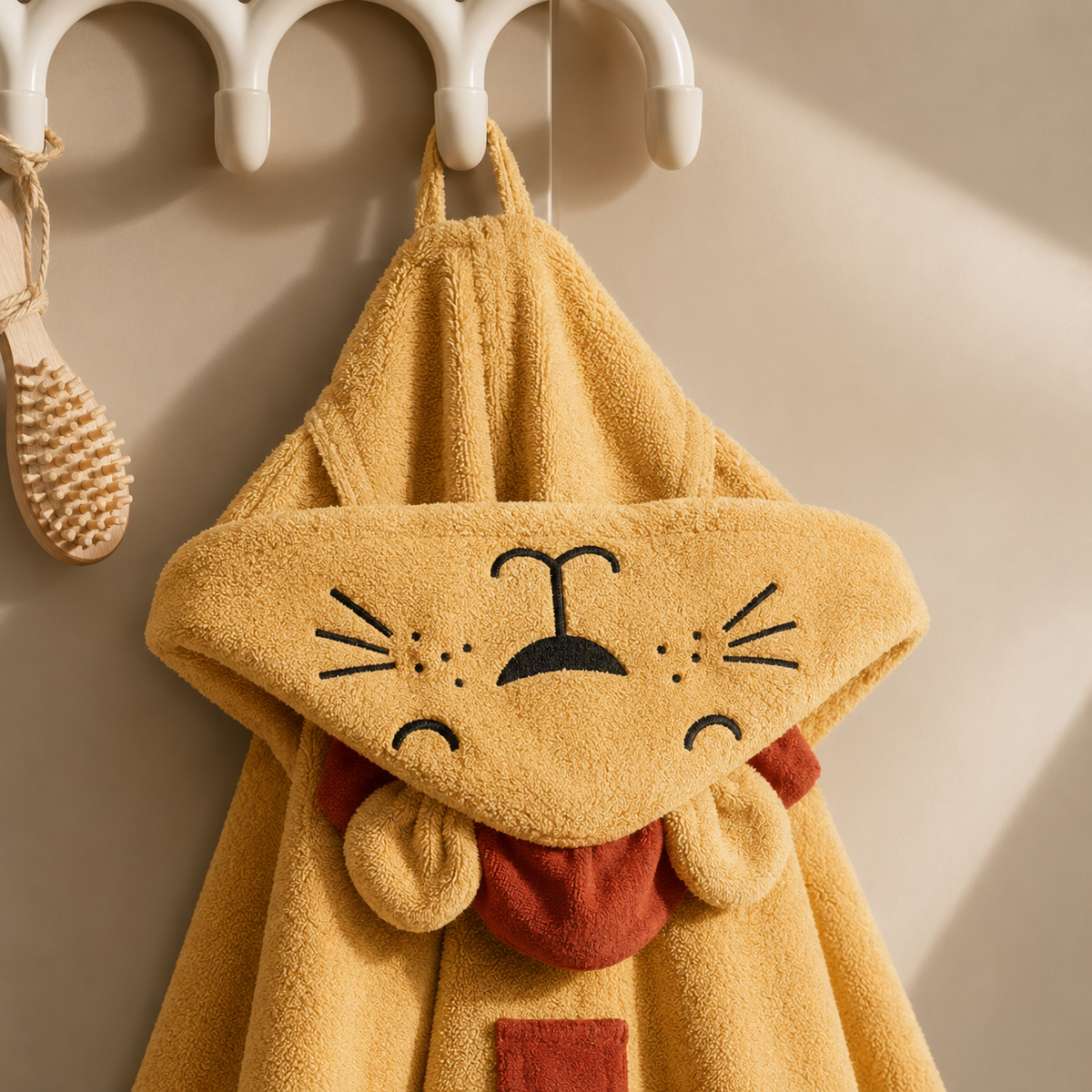 Karaca Home Baby Tiger Cotton Velvet Poncho, 200.22.11.0376