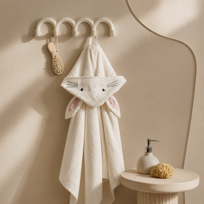 Karaca Home Baby Bunny 100% Cotton Velvet Poncho, 200.22.11.0377