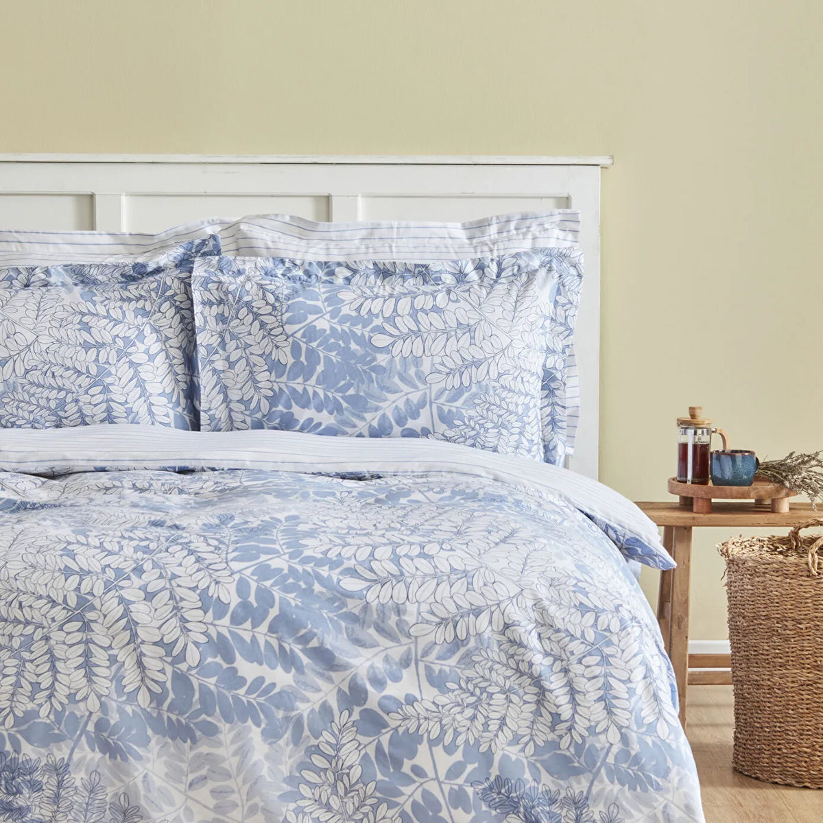 Karaca Home Hayley 100% Cotton Double Duvet Cover Set - Blue, 200.22.12.0045