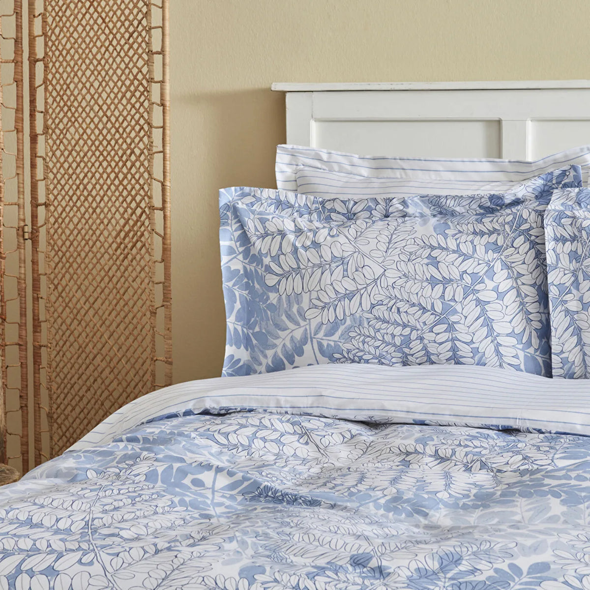Karaca Home Hayley 100% Cotton Double Duvet Cover Set - Blue, 200.22.12.0045