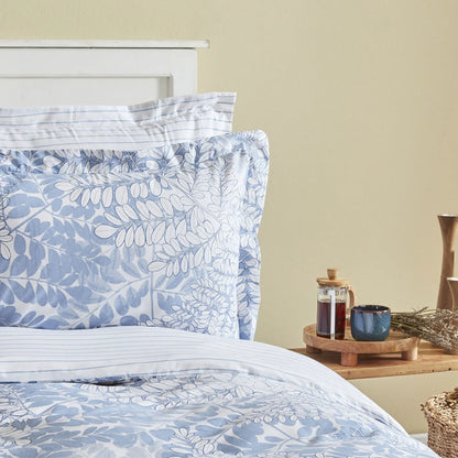 Karaca Home Hayley 100% Cotton Double Duvet Cover Set - Blue, 200.22.12.0045