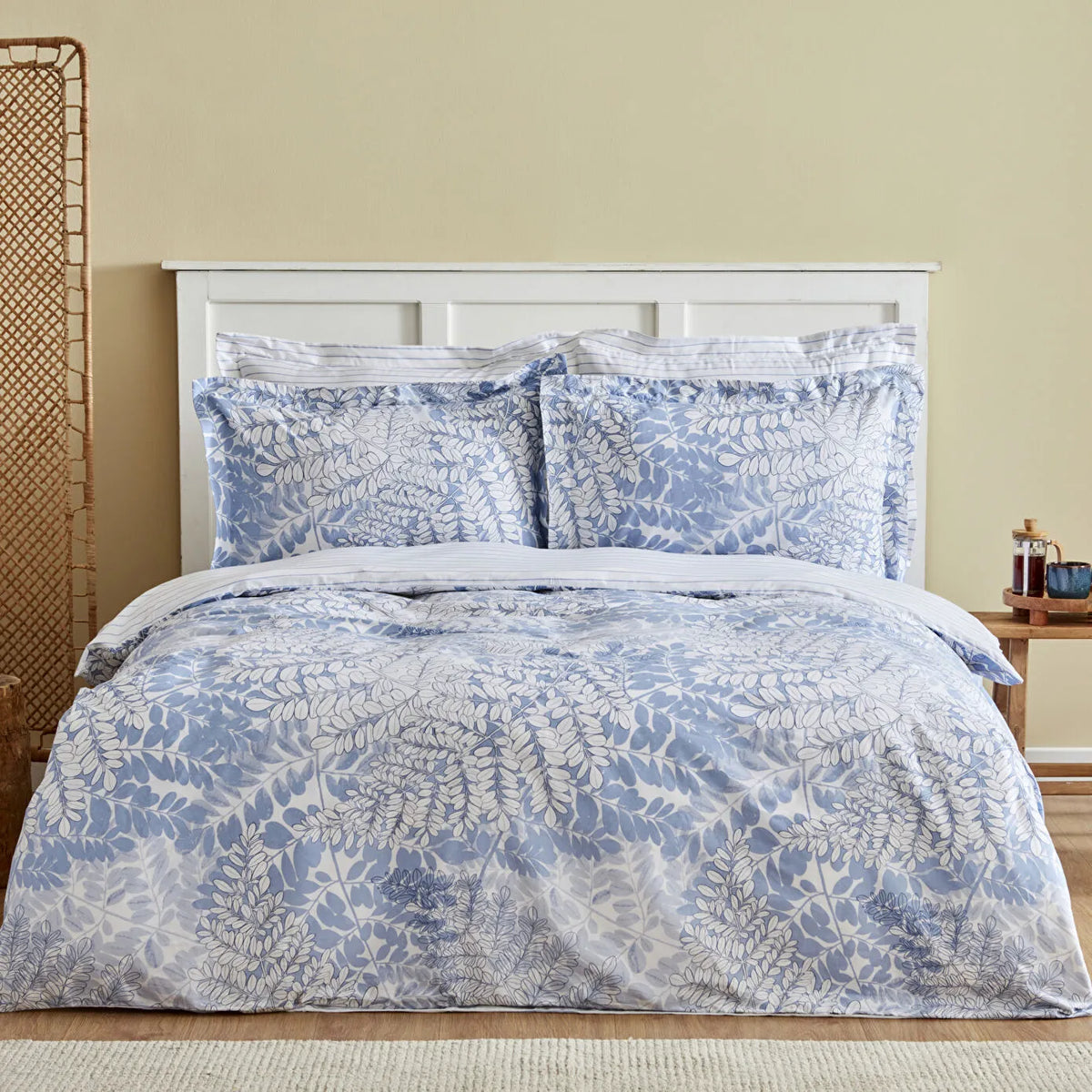 Karaca Home Hayley 100% Cotton Double Duvet Cover Set - Blue, 200.22.12.0045