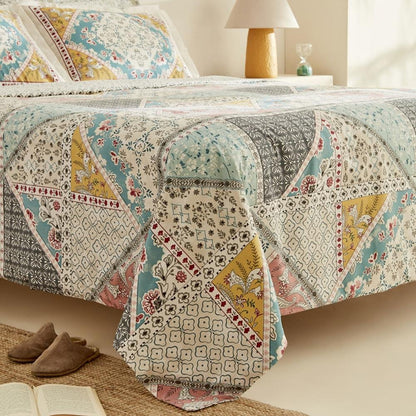 Karaca Home Edella 100% Cotton Single Duvet Cover Set - Multicolor, 200.22.12.0100