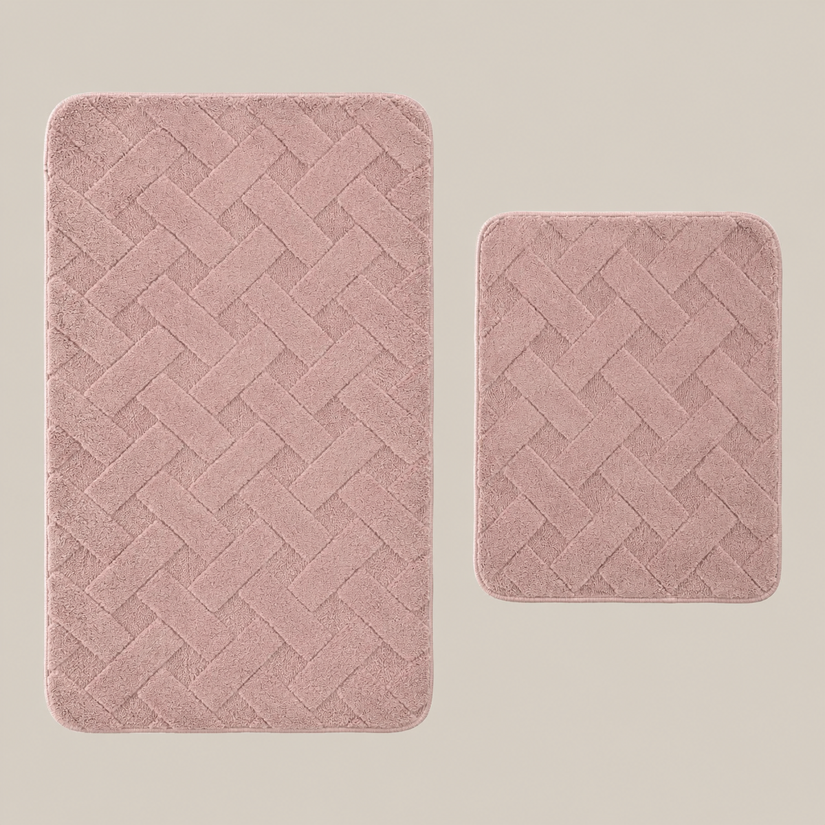 Karaca Home Karving Bathmat 2-Piece Set – Dusty Rose, 200.22.12.0121