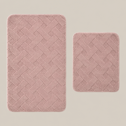 Karaca Home Karving Bathmat 2-Piece Set – Dusty Rose, 200.22.12.0121