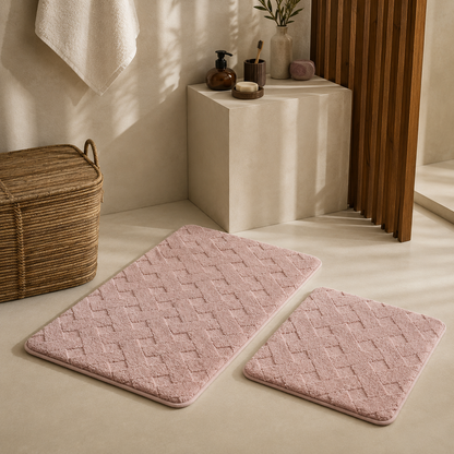 Karaca Home Karving Bathmat 2-Piece Set – Dusty Rose, 200.22.12.0121