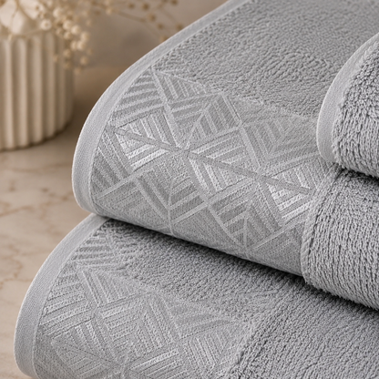 Karaca Home Lucia 4-Piece Hammam Towel Set – Powder/Grey, 200.22.14.0258
