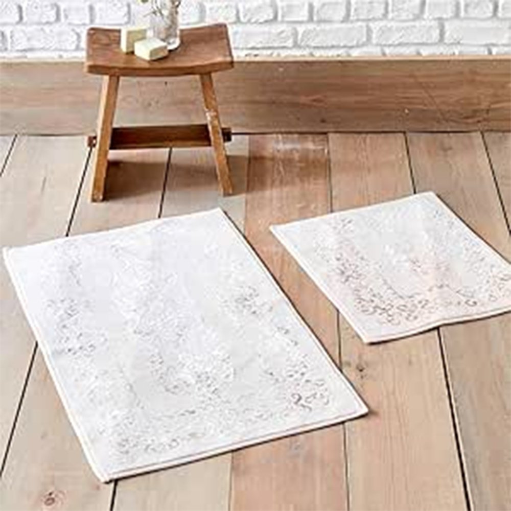 Karaca Home Azalea Powder 2Pcs Flush Bath Mat, 200.17.01.0184