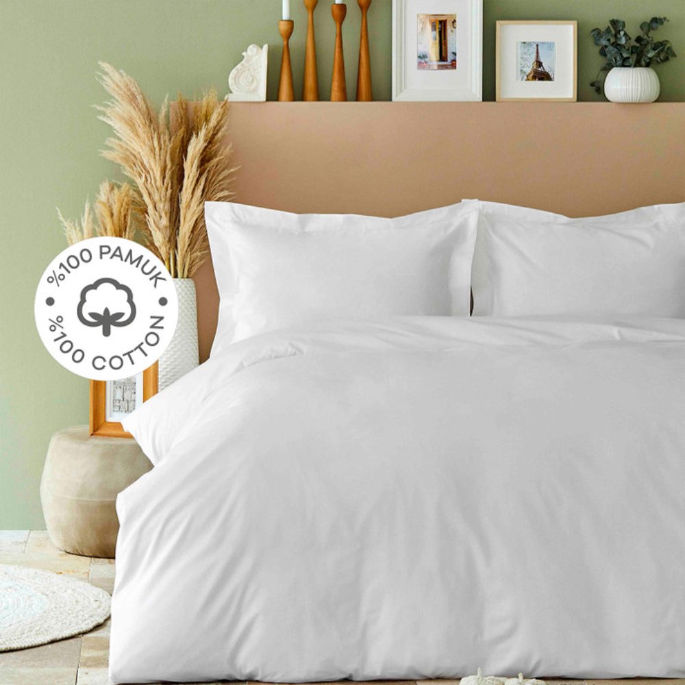 Karaca Back To Basic White Duvet Cover Set For One Person, 200.18.01.0064