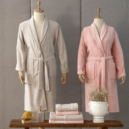 Karaca Home Casita Flos 6 Piece Stone Powder Family Bathrobe Set, 200.18.01.0557