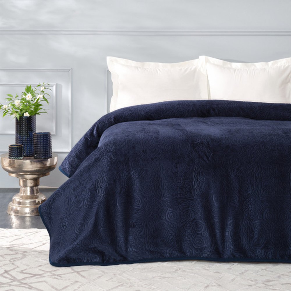 Karaca Home Scala Navy Blue Single Embosy Blanket [180x220cm], 200.18.01.0984