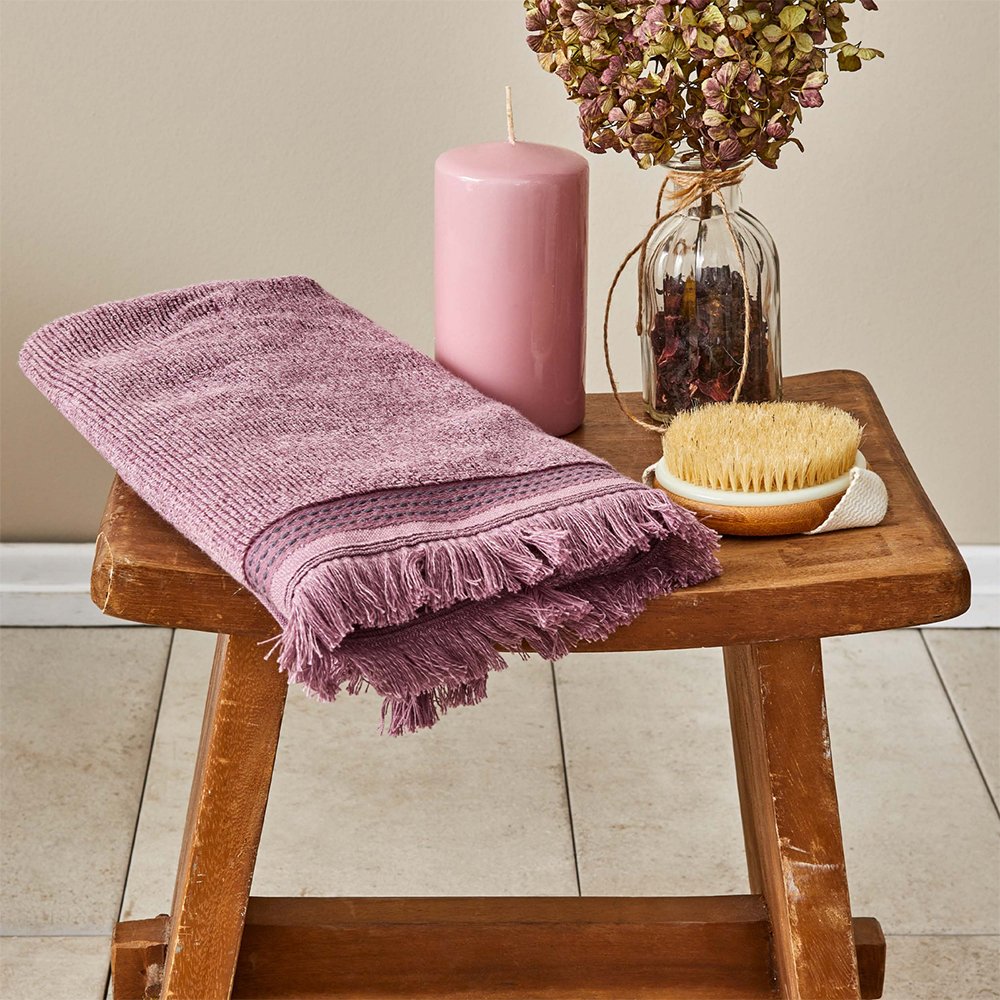 Karaca Home Softy 100% Cotton Appliqued Face Towel 50 x 90 cm – Lilac, 200.19.01.0656