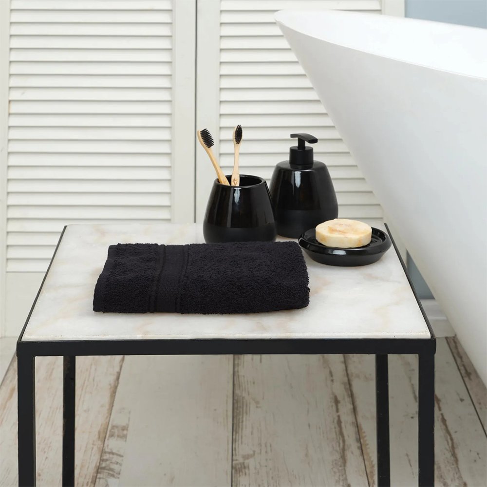 Karaca Home Daily Soft 100% Cotton Face Towels 50x90cm Black, 200.20.01.0288