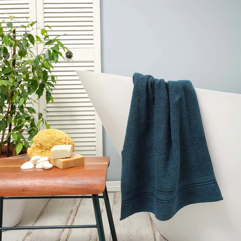 Karaca Home Daily Soft 100% Cotton Face Towels 50x90cm Dark Petrol, 200.20.01.0303