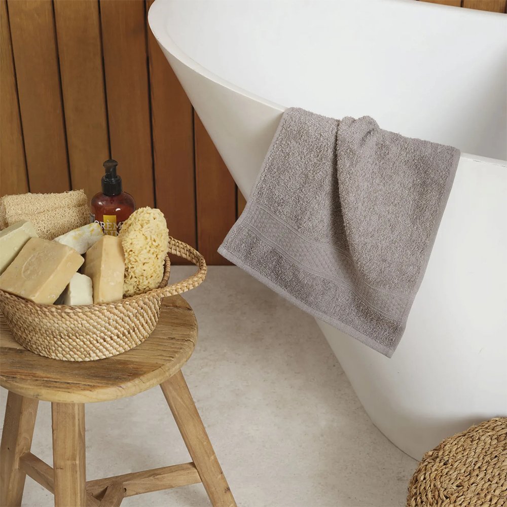 Karaca Home Dielle Recycle 100% Cotton Bath Towels 30x50cm Grey, 200.20.01.0666