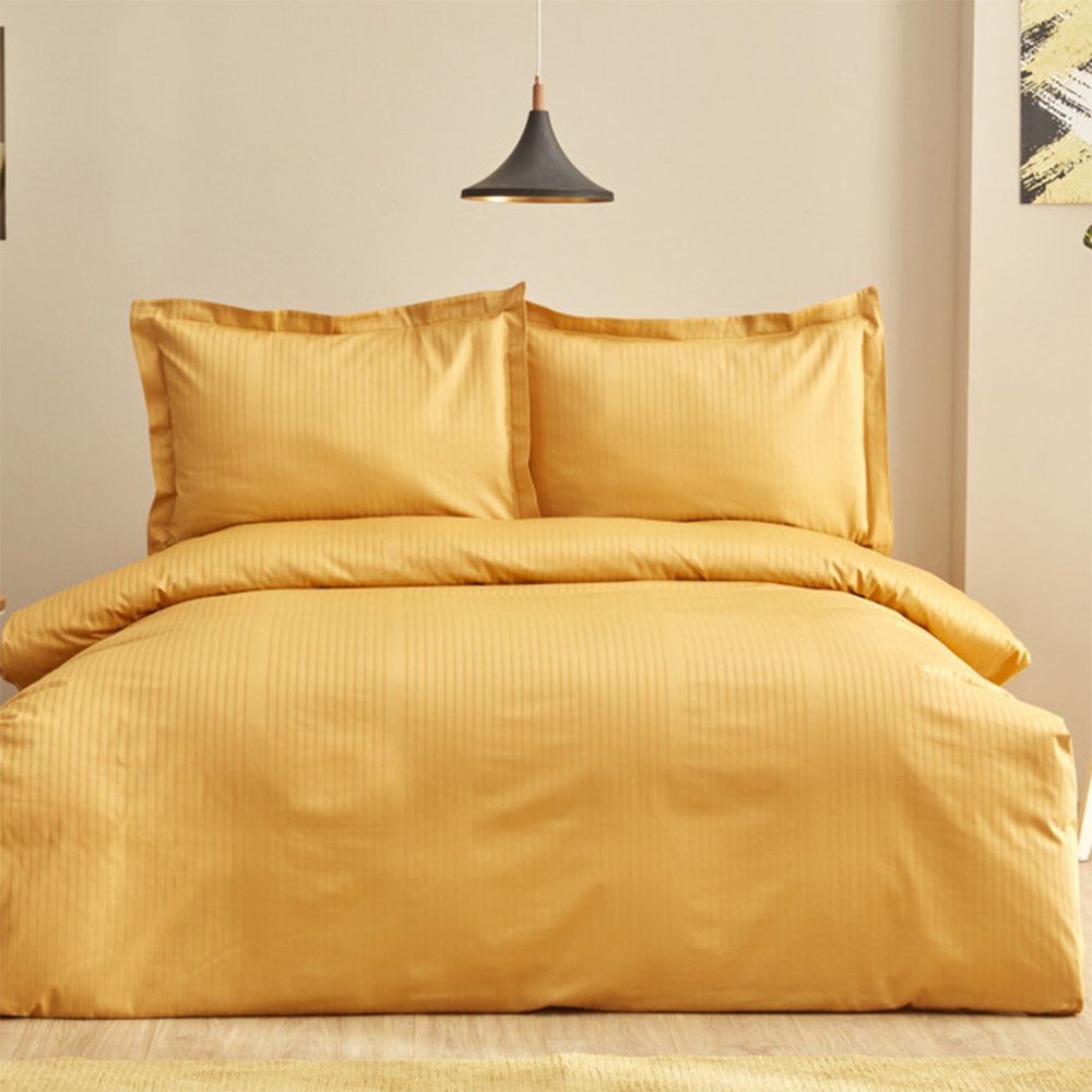 Karaca Home Uniq 100% Cotton Single Satin Duvet Cover Set [Mustard], 200.21.01.0698