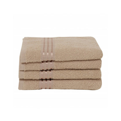 Karaca Home Stripe 4-Piece Face Towel Set 50 × 90 cm – Beige, 200.21.01.0730