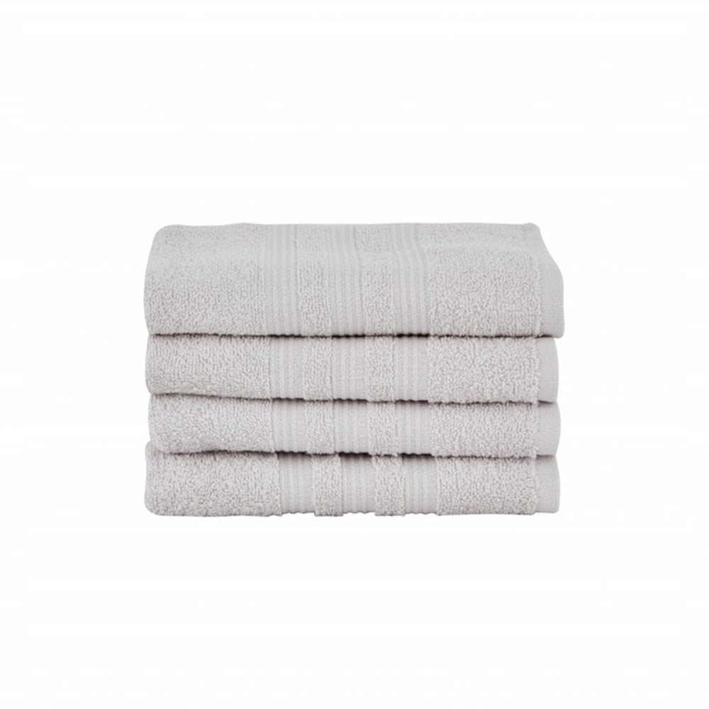 Karaca Home Road 100% Cotton 4-Piece Face Towel Set 50 × 90 cm – Grey, 200.21.01.0736