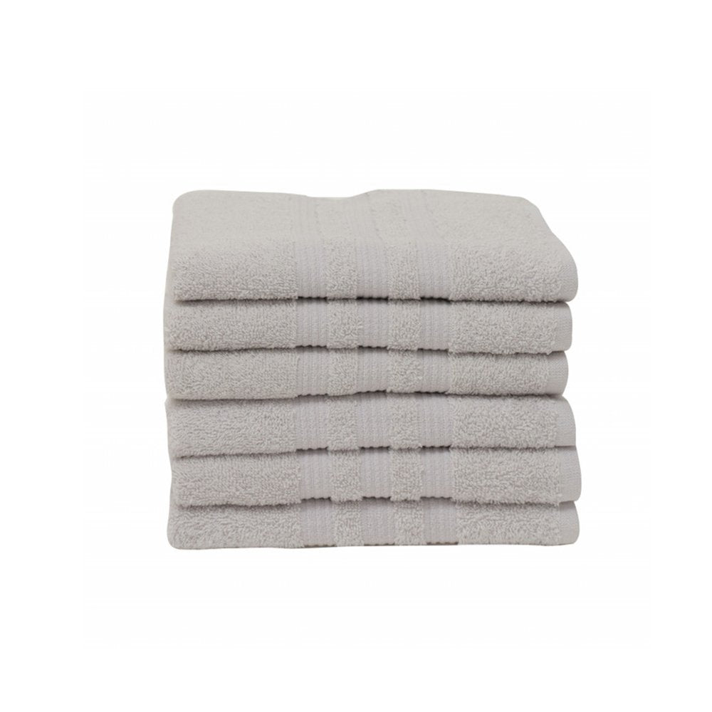 Karaca Home Road 100% Cotton 6-Piece Face Towel Set 50 × 90 cm – Grey, 200.21.01.0739