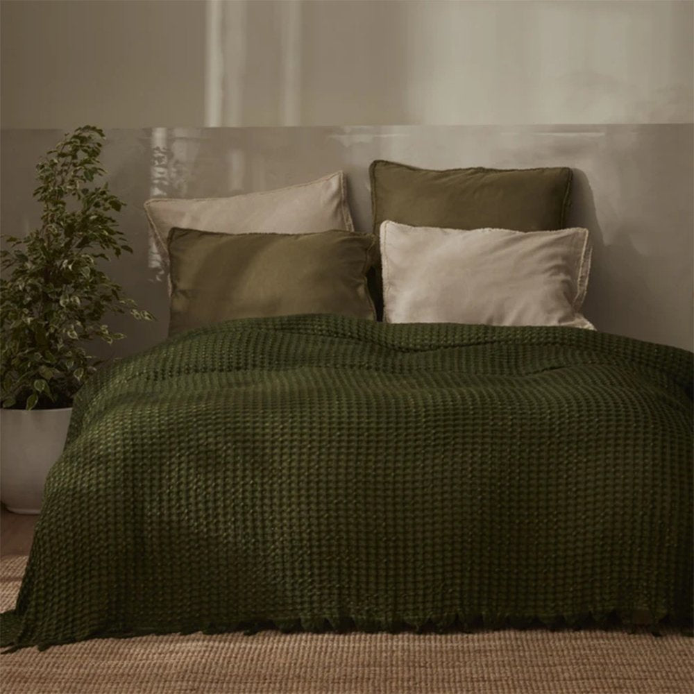 Karaca Home Casey Double Waffle Blanket Green [200x230cm], 200.22.01.0086